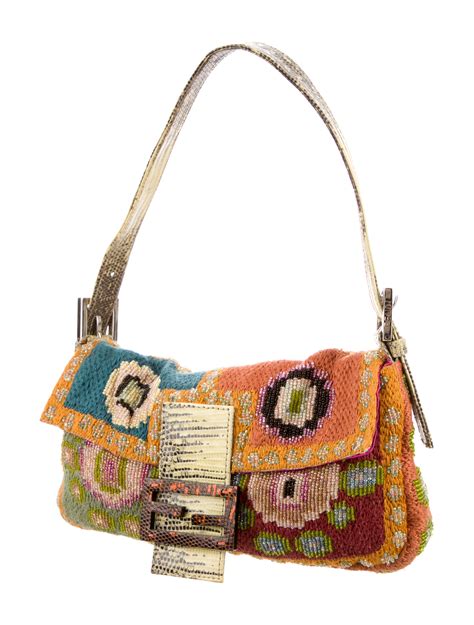 vintage fendi beaded baguette bag|fendi baguette bag second hand.